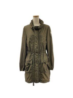 Moncler Palliser Nylon Hooded Long Coat 0 Khaki